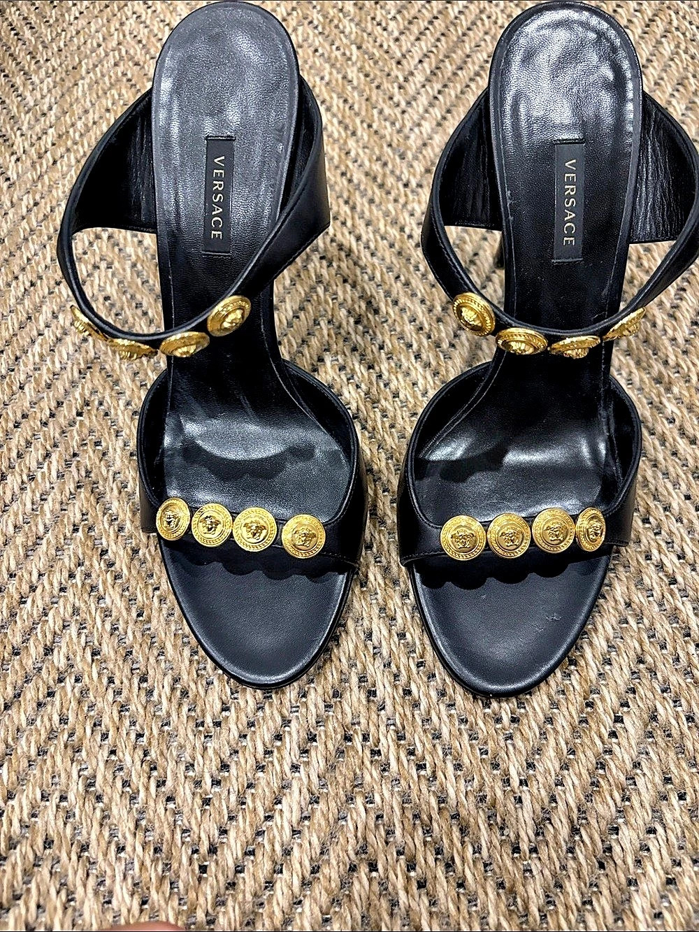 Versace Medallion Black Heels EU 39
